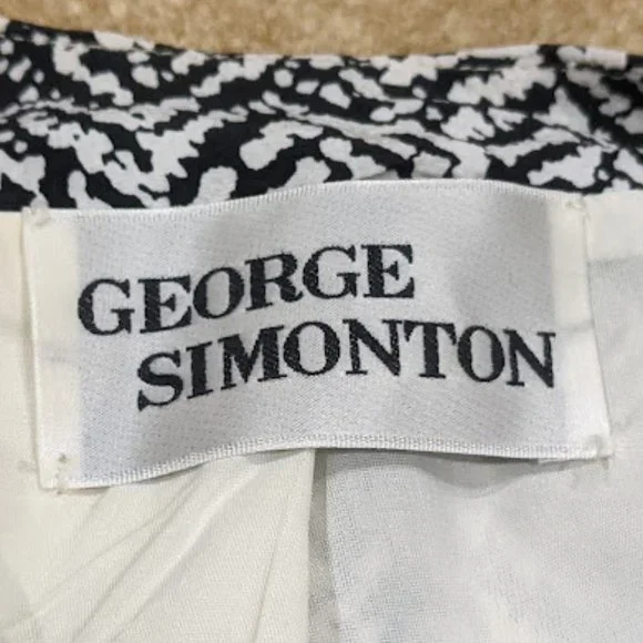 Vintage George Simonton Skirt Suit Black & White Patterned - Picture 7 of 10